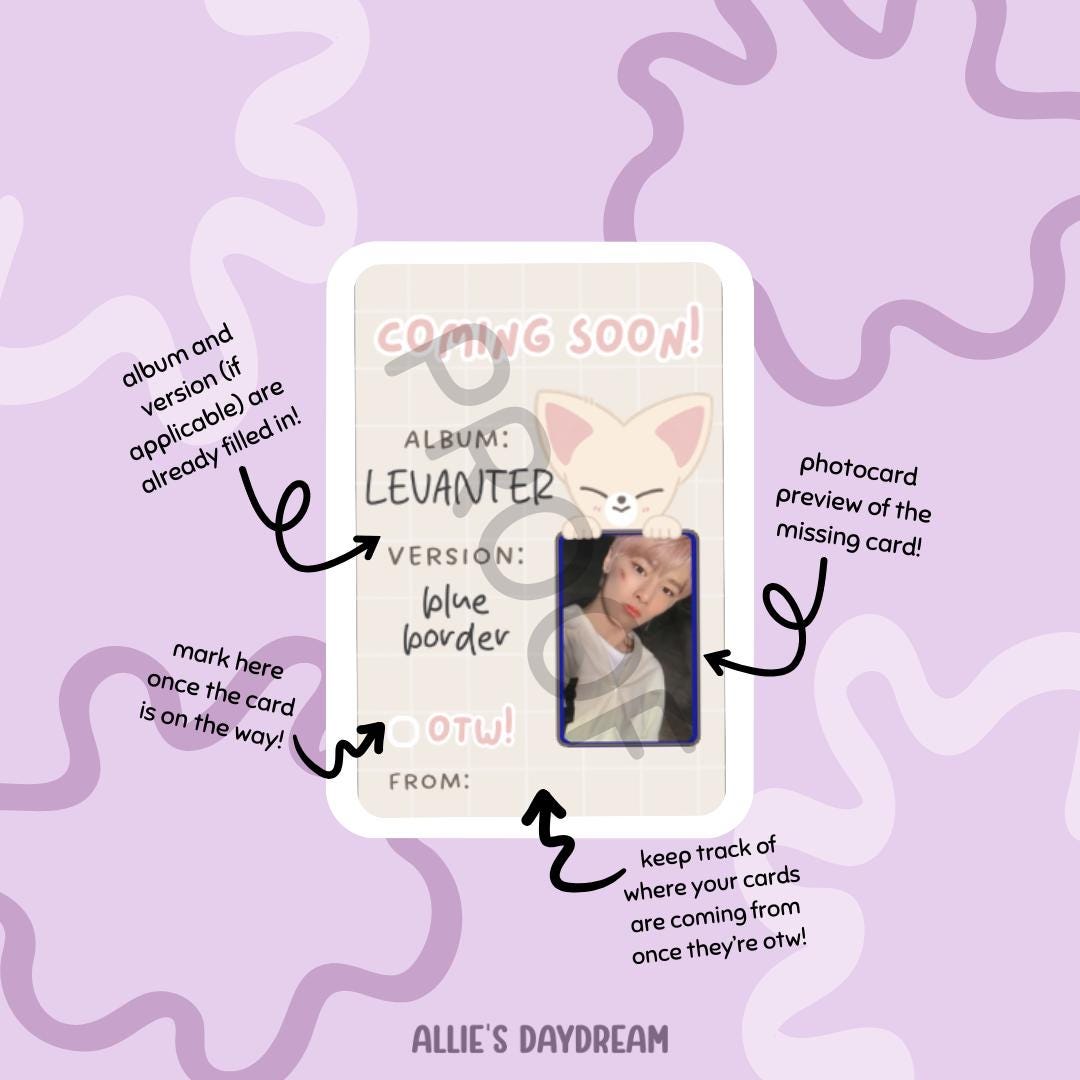 Stray Kids I.N Jeongin Foxiny SKZOO Photocard Placeholder With Photocard Preview (Digital Download PDFs)
