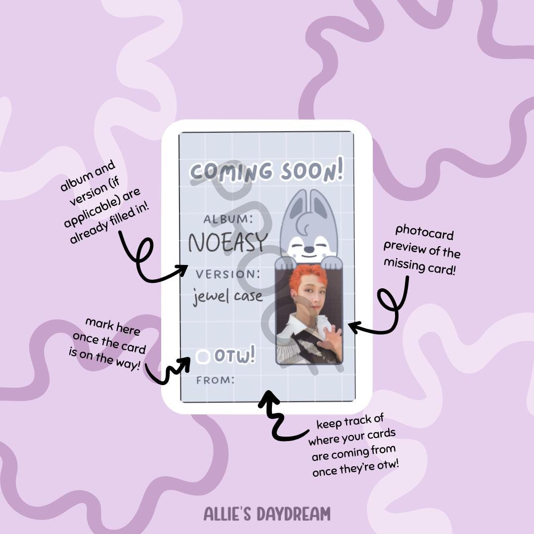 Stray Kids Bangchan WolfChan SKZOO Photocard Placeholder With Photocard Preview (Digital Download PDFs)