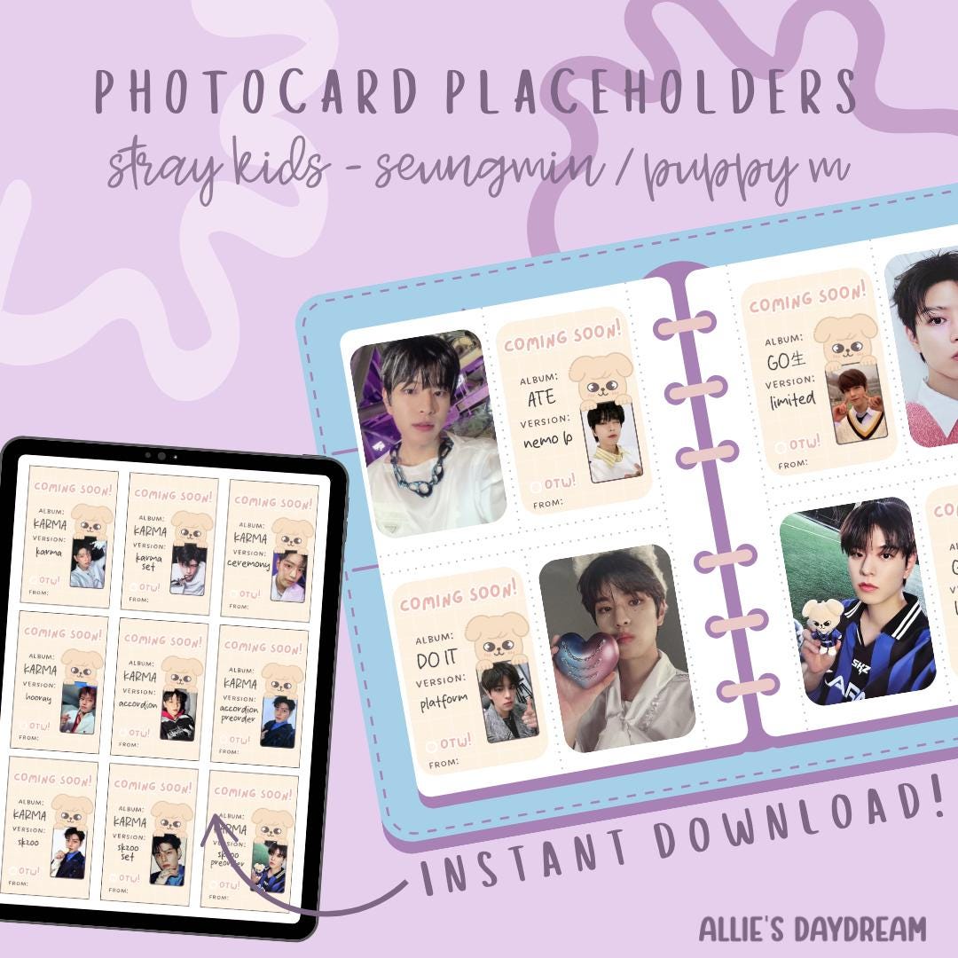 Stray Kids Seungmin Puppy M SKZOO Photocard Placeholder With Photocard Preview (Digital Download PDFs)