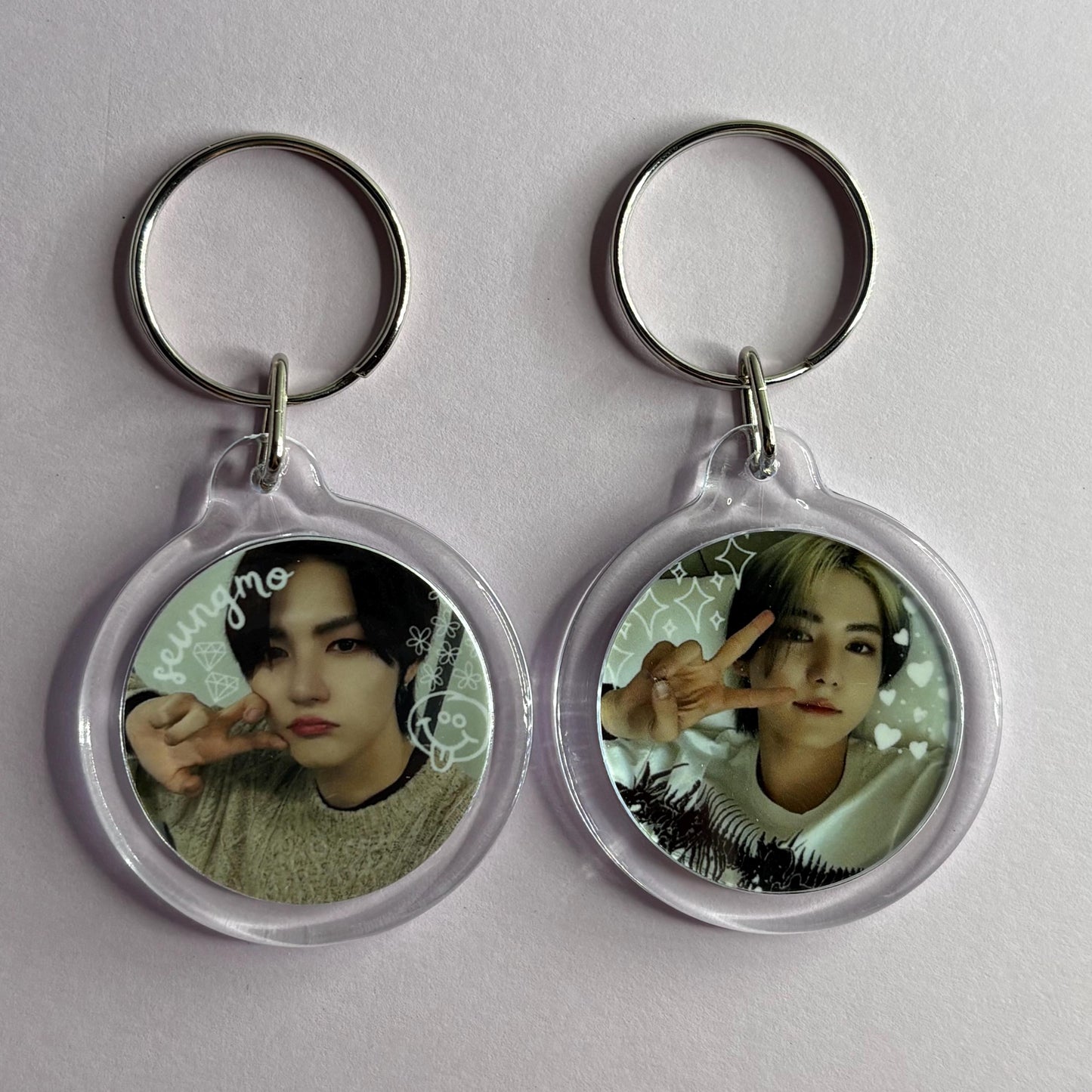 Ampers&one Cute Doodled Emoji Member Photo Double Sided Keychain