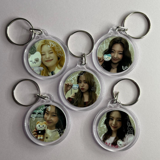 ITZY TWINZY Cute Emoji Doodled Double Sided Handwriting Keychain