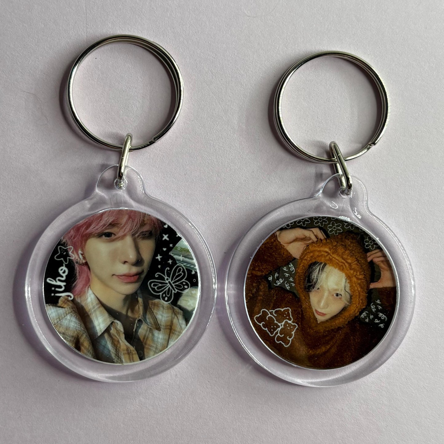 Ampers&one Cute Doodled Emoji Member Photo Double Sided Keychain