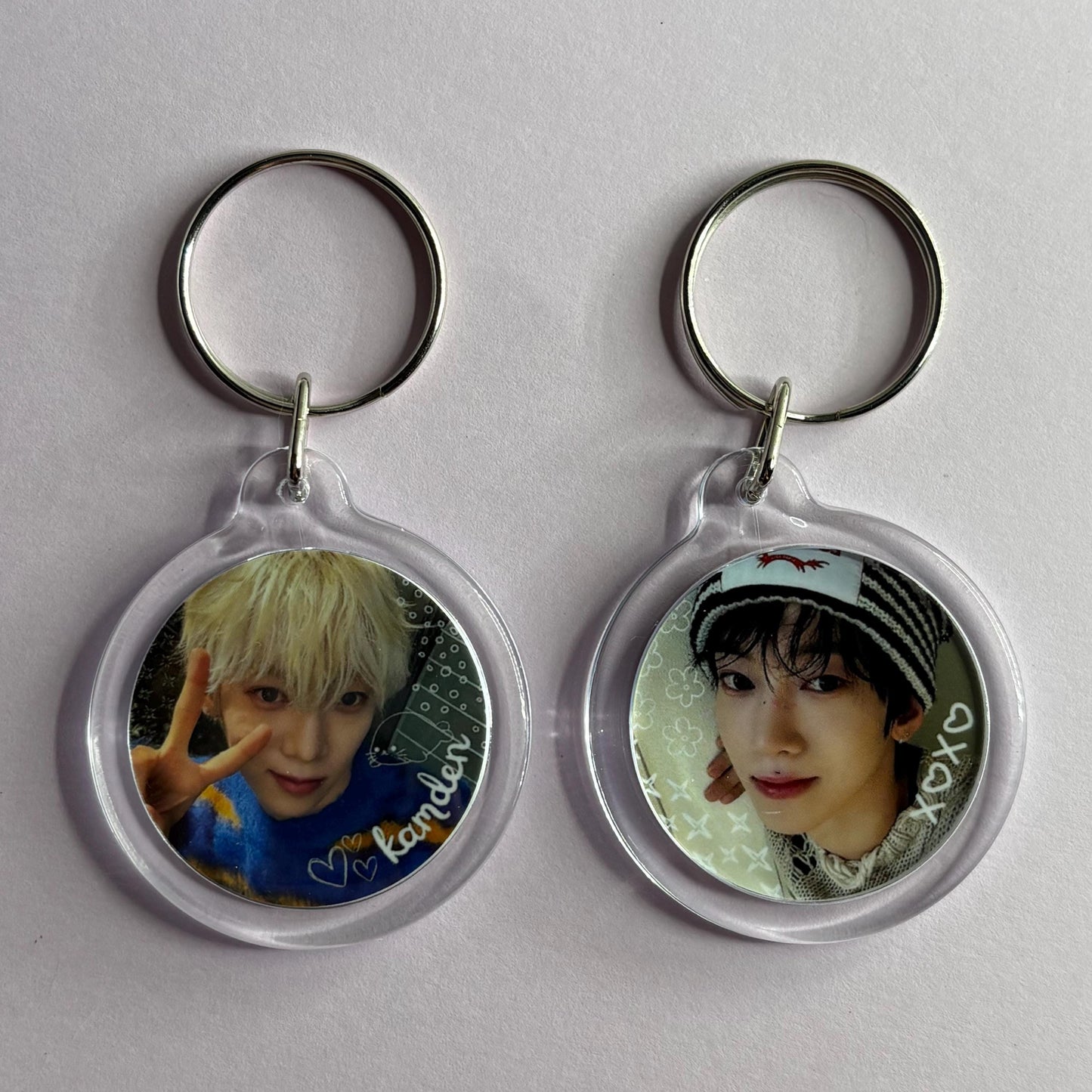 Ampers&one Cute Doodled Emoji Member Photo Double Sided Keychain