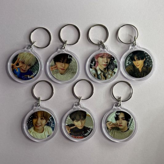 Ampers&one Cute Doodled Emoji Member Photo Double Sided Keychain