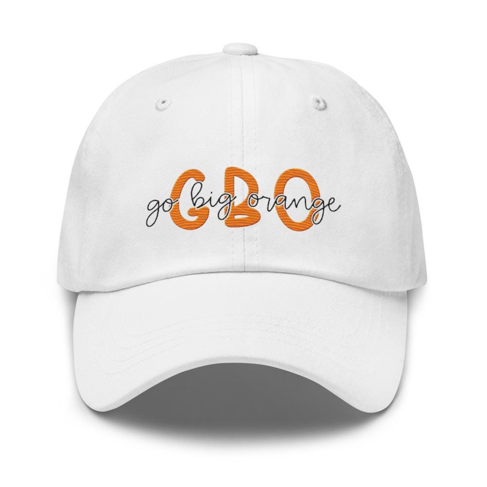 Tennessee Volunteers Vols GBO Go Big Orange Embroidered Baseball Dad Hat